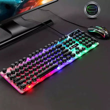 Carregar imagem no visualizador da galeria, Teclado e mouse para jogos com fio USB PC arco-íris colorido
