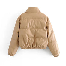 Carregar imagem no visualizador da galeria, Parkas curtas femininas, moda, jaqueta elegante, roupas com zíper