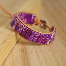 Carregar imagem no visualizador da galeria, Pulseira de pedra natural feita à mão com várias cores Chakra