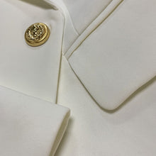 Carregar imagem no visualizador da galeria, Jaqueta feminina clássica com botões duplos de leão de metal blazer