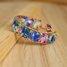 Carregar imagem no visualizador da galeria, Pulseira de pedra natural feita à mão com várias cores Chakra