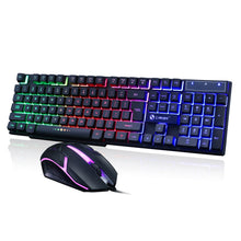 Carregar imagem no visualizador da galeria, Teclado e mouse para jogos com fio USB PC arco-íris colorido