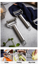 Carregar imagem no visualizador da galeria, Descascador de vegetais multifuncional de aço inoxidável