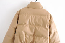 Carregar imagem no visualizador da galeria, Parkas curtas femininas, moda, jaqueta elegante, roupas com zíper