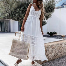 Carregar imagem no visualizador da galeria, Vestido elegante com retalho de renda