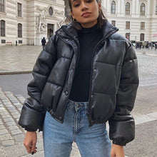 Carregar imagem no visualizador da galeria, Parkas curtas femininas, moda, jaqueta elegante, roupas com zíper
