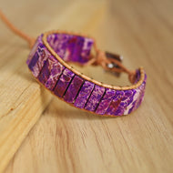 Pulseira de pedra natural feita à mão com várias cores Chakra