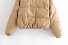 Carregar imagem no visualizador da galeria, Parkas curtas femininas, moda, jaqueta elegante, roupas com zíper
