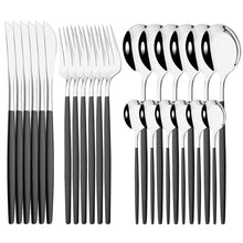 Carregar imagem no visualizador da galeria, Conjunto de talheres de jantar espelho Cores diversas  /24 peças
