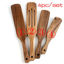 Carregar imagem no visualizador da galeria, 7 pçs/conjunto Teca Madeira Natural Utensílios de Mesa Colher Concha Turner Arroz Escorredor Sopa
