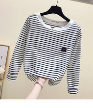 Carregar imagem no visualizador da galeria, Camiseta feminina casual manga comprida
