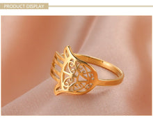 Carregar imagem no visualizador da galeria, Anéis de mão  aço inoxidável Hamsa
