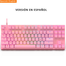Carregar imagem no visualizador da galeria, Teclado mecânico 87 teclas com fio rgb luz de fundo
