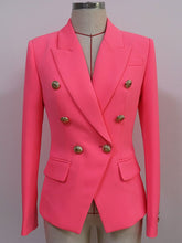 Carregar imagem no visualizador da galeria, Jaqueta feminina clássica com botões duplos de leão de metal blazer
